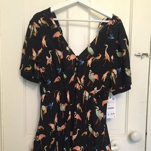 Zara Black Flamingo-print Dress